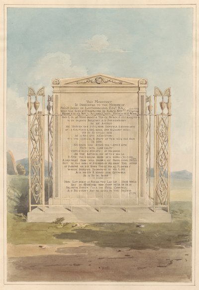 Philip James de Loutherbourg sírja a Chiswick Churchyardból alkotó: Daniel Lysons