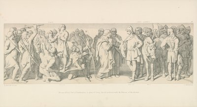 Morcar, Northumbria grófjává választott, Tostig helyén Harold közvetít a választások Nuneiosaival alkotó: Daniel Maclise