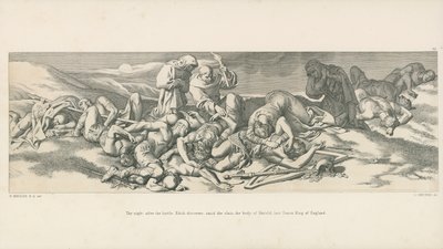 A csata utáni éjszaka; Edith a megöltek között felfedezi Harold, Anglia utolsó szász királyának testét alkotó: Daniel Maclise