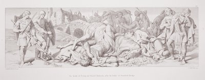 Tostig és Harold Hardrada halála a Stamford Bridge-i csata után, „A normann hódítás története” című művéből, L. Gruner metszete, 1866 alkotó: Daniel Maclise