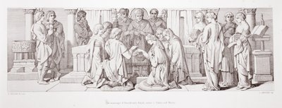 Harold házassága Aldyth-tal, Edwin és Morcar nővérével, „A normann hódítás története” című művéből, L. Gruner vésette, 1866 alkotó: Daniel Maclise