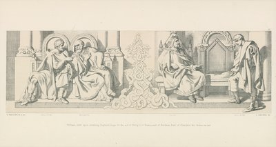 William Anglia megszállására törekedett; I. Fülöp francia és Baldwin Flandria grófja, apósa segítségéért könyörög alkotó: Daniel Maclise