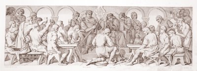 Vilmos Haroldot a normann lovag méltóságával ruházza fel „A normann hódítás története” című művéből, amelyet L. Gruner vésett, 1866 alkotó: Daniel Maclise