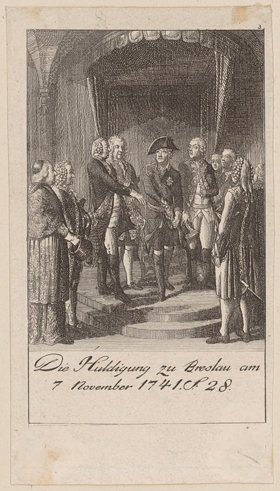 Hódolat Breslauban 1741. november 7-én alkotó: Daniel Nikolaus Chodowiecki