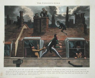 The Finishing Bore, a "Fashionable Bores, or Coolers in High Life, by Peter Quiz" című, 1824-ben megjelent kötetből (kézzel színezett aquatinta) alkotó: Daniel Thomas Egerton