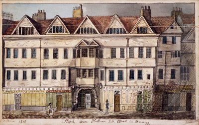 Staple Inn, London, 1810 alkotó: Daniel Thorn