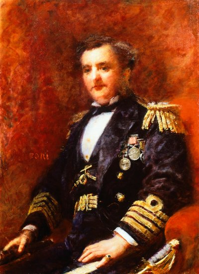 Mervyn Medlycott admirális portréja, Daniele Ranzoni, olaj, vászon alkotó: Danielle Ranzoni