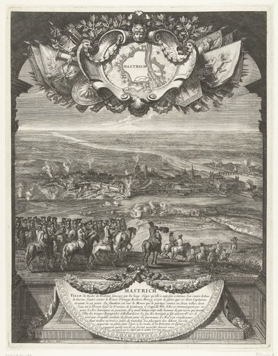 Maastricht elfoglalása a franciák által 1673. június 30-án Mastrich (cím az objektumon) Grandes Conquêtes du Roi (sorozat címe) alkotó: Daniël Marot (I)