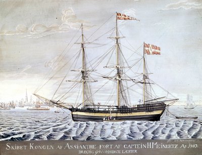 Slership „” Konigin of Asian”” 1803. Tengerészeti Múzeum, Elsinore, Dánia alkotó: Danish School