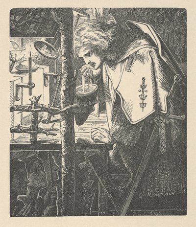 Sir Galahad Tennyson verseiből alkotó: Dante Gabriel (after) Rossetti