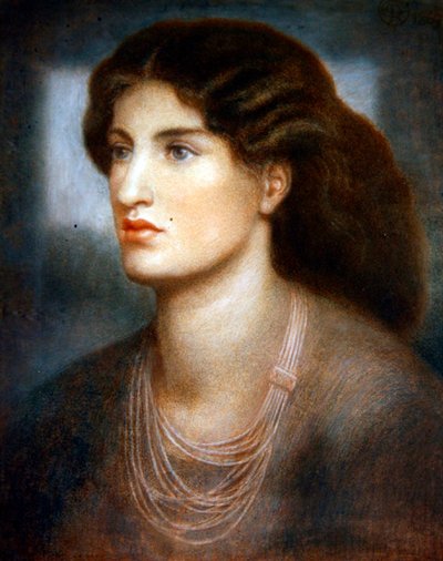 Portré – tanulmány a „Nő az ablakban” számára alkotó: Dante Gabriel Charles Rossetti