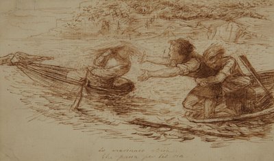 Hajósok és sziréna, 1853 körül (toll és tinta papíron) alkotó: Dante Gabriel Charles Rossetti