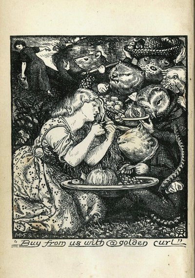 Christina Rossetti, a Goblin piac és más versek előképe, 1861-1862 alkotó: Dante Gabriel Charles Rossetti