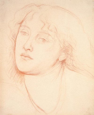 Egy nő feje (piros kréta papíron) alkotó: Dante Gabriel Charles Rossetti