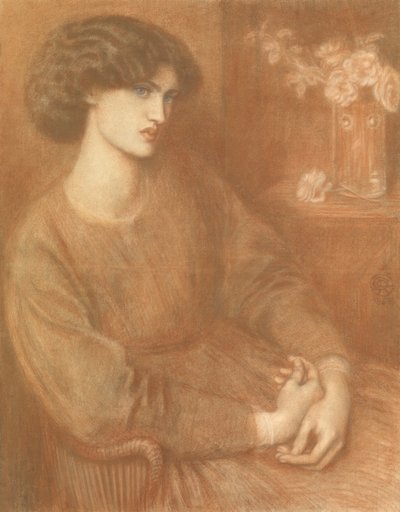 Jane Morris, 1868 (színes kréták) alkotó: Dante Gabriel Charles Rossetti