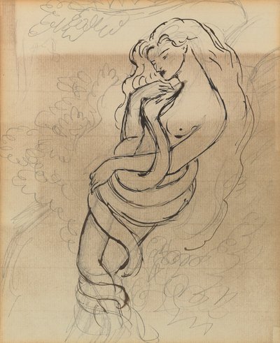 Lady Lilith, c. 1869 (ceruza, toll és barna tinta papíron) alkotó: Dante Gabriel Charles Rossetti