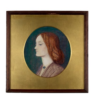 Elizabeth Siddal balra néző portréja alkotó: Dante Gabriel Charles Rossetti
