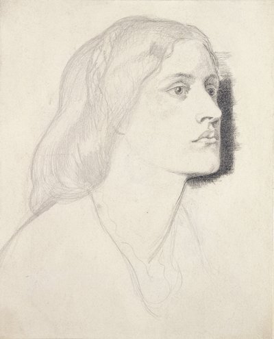 Ruth Herbert kisasszony portréja, valószínűleg 1858 (grafit tollal és fekete tintával fehér papíron) alkotó: Dante Gabriel Charles Rossetti