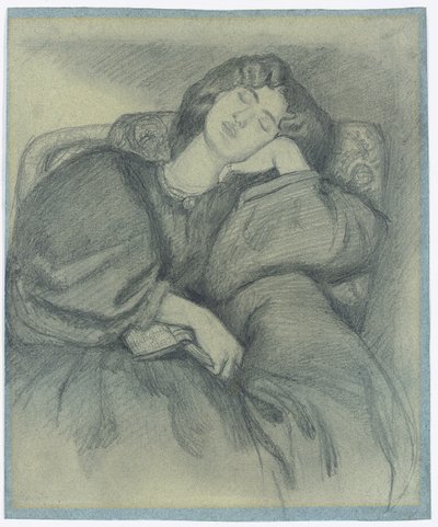 Tanulmány a kárpitozott karosszékben alvó Jane Morrisról, alkotó: Dante Gabriel Charles Rossetti