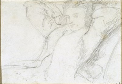 Tanulmány egy ülő hölgyről, 1860 (grafit papíron) alkotó: Dante Gabriel Charles Rossetti