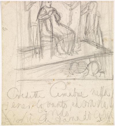 Tibullus visszatérése Deliához - Tanulmány Deliát ábrázoló alakhoz alkotó: Dante Gabriel Charles Rossetti