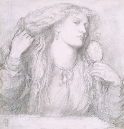 Haját fésülködő nő, Fanny Cornforth alkotó: Dante Gabriel Charles Rossetti