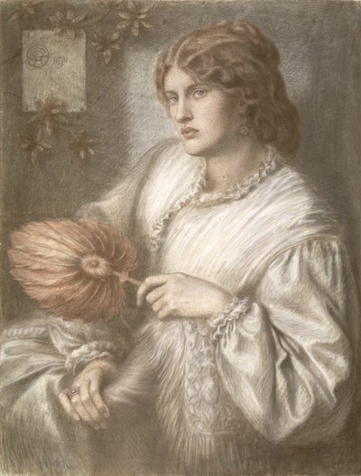 Nő legyezővel, 1870 alkotó: Dante Gabriel Charles Rossetti