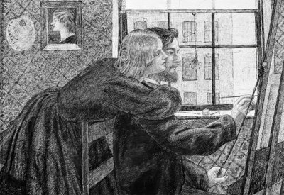 Fanny Cornforth és G.P.Boyce alkotó: Dante Gabriel Charles Rossetti