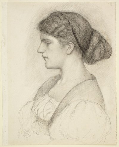 Fanny Cornforth profilból ábrázolt mellszobra alkotó: Dante Gabriel Rossetti