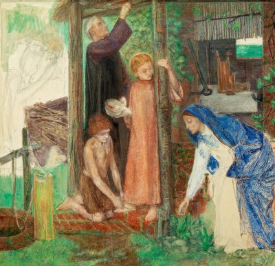 A páska a Szent Családban alkotó: Dante Gabriel Charles Rossetti