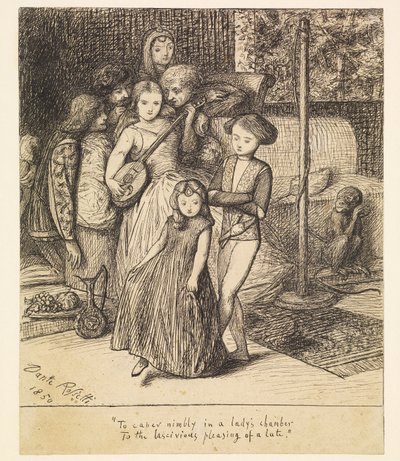 Fürgén táncolni egy hölgy szobájában egy lant érzéki gyönyörére alkotó: Dante Gabriel Rossetti