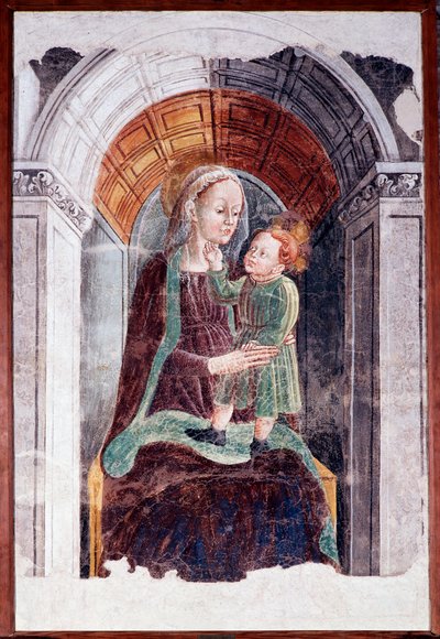 Madonna gyerekkel (Freskó alkotó: Dario da (attr.to) Treviso