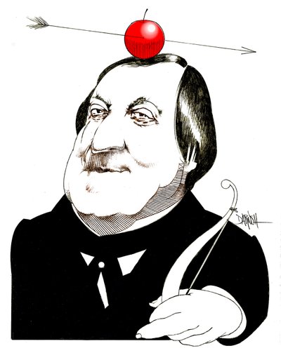Gioachino Rossini, 2024 (digitális színes ceruzarajz) alkotó: Dariush Radpour