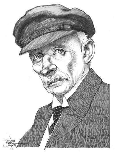 Gustav Meyrink, 2024 (digitális színes ceruzarajz) alkotó: Dariush Radpour