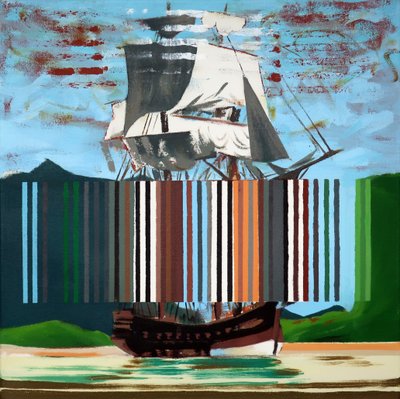 Bark Endeavour, 2019 (acillal vászonra) alkotó: Darren Coffield