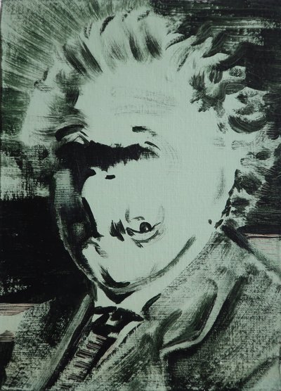Einstein, 2013 (akril, tábla) alkotó: Darren Coffield