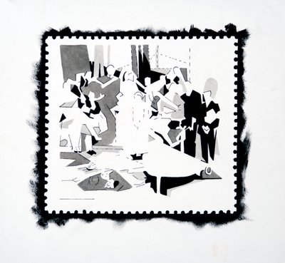 Pán ünnepe (bélyegtanulmány), 2019 (tinta, papír) alkotó: Darren Coffield