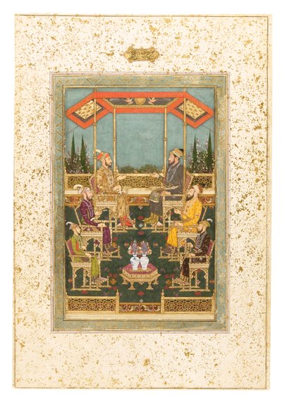 Hercegek gyülekezete, 1710 körül (átlátszatlan akvarell és arany, papírra, albumlapra montírozva) alkotó: Das Bhawani
