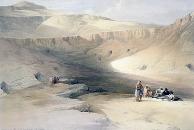 Bejárat a thébai királyok sírjaihoz, metszet David Roberts (1796-1864) rajzáról, Egyiptom és Núbia területéről. alkotó: David (after) Roberts