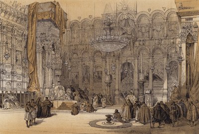Szent Sír görög templom (színes litho) alkotó: David (after) Roberts
