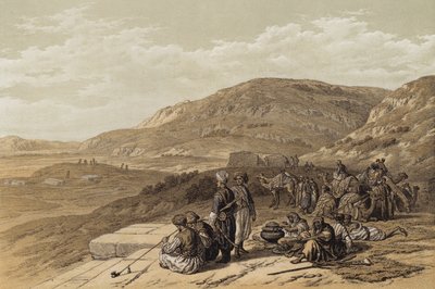 Jákob kútja Sikemben (színes litó) alkotó: David (after) Roberts