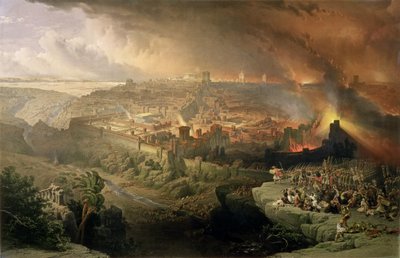 Jeruzsálem pusztulása i.sz. 70-ben, vésette Louis Haghe (1806-85) (litho) alkotó: David (after) Roberts