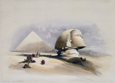 Kilátás a gízai nekropoliszra, metszet David Roberts (1796-1864) terve alapján alkotó: David (after) Roberts