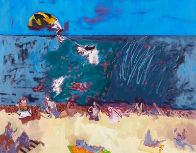 Strand siklóernyővel alkotó: David Alan Redpath Michie