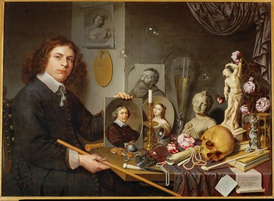 Vanitas, David Bailly önarcképe (olaj, fa) alkotó: David Bailly