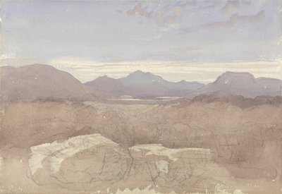 A Mountainous View, Észak-Wales, 1818 körül (w/c és grafit papíron) alkotó: David Cox