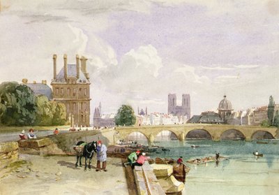 A Pavillon de Flore és a Tuileriák a Szajna felől, Notre Dame, Párizs alkotó: David Cox