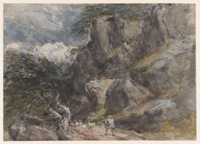Juhok terelése sziklás tájon alkotó: David Cox