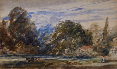 Táj tehénekkel és alakkal alkotó: David Cox
