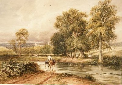 No.1789 Hayfieldről visszatérve, távoli kilátással a Haddon Hallra (akvarell papíron) alkotó: David Cox